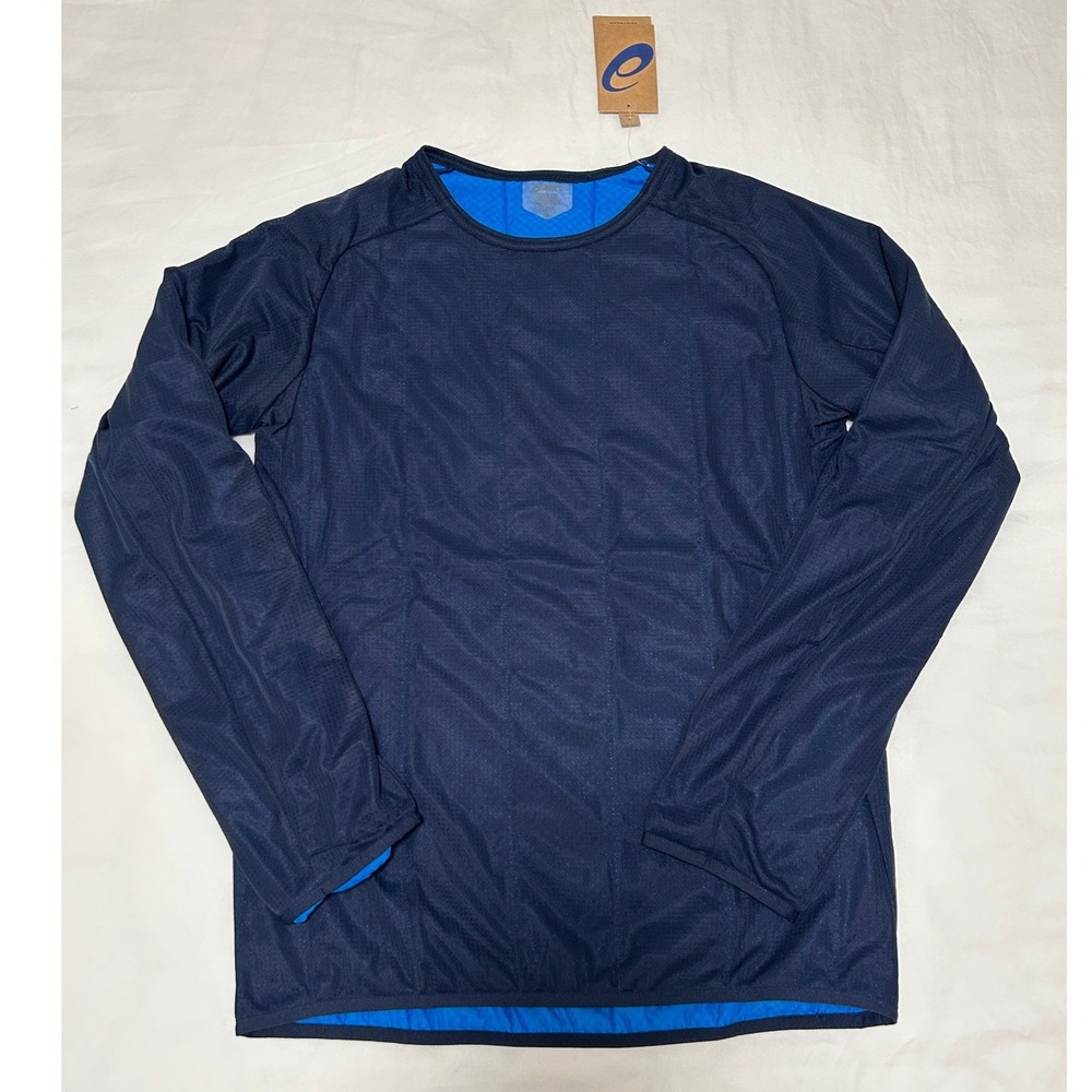 Asics Mens Active Warmth Crew Top Navy Blue Long Sleeve Thermal Shirt Sz S New